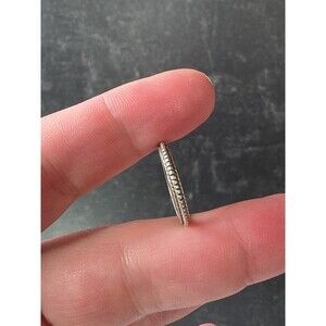 925 Sterling Silver Textured Band Ring, Size US 6 Vintage